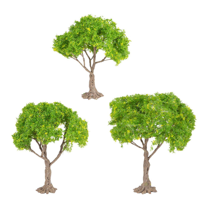 Crofta 3x Model Trees Diorama Tree for Railway Building Model DIY Scenery Landscape yellow flower trees