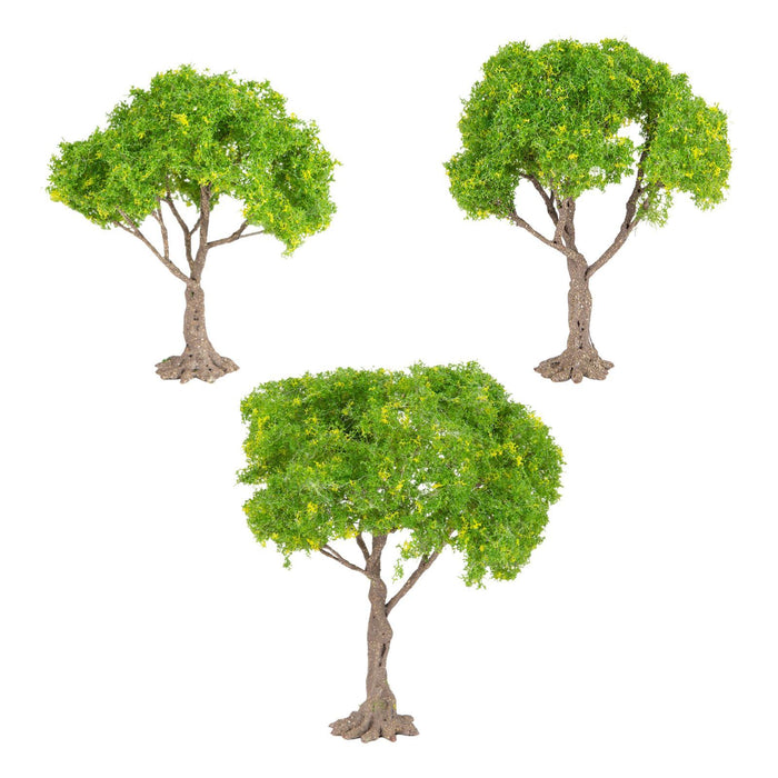 Crofta 3x Model Trees Diorama Tree for Railway Building Model DIY Scenery Landscape yellow flower trees