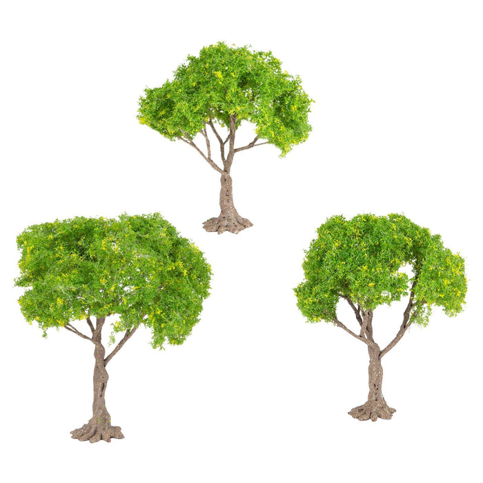 Crofta 3x Model Trees Diorama Tree for Railway Building Model DIY Scenery Landscape yellow flower trees