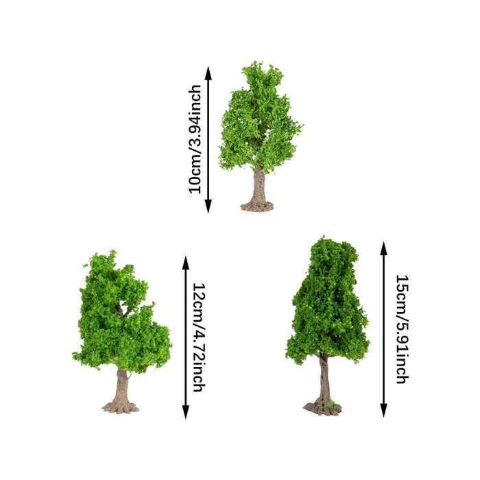 Crofta 3x Model Trees Diorama Tree for Railway Building Model DIY Scenery Landscape tower shaped tree