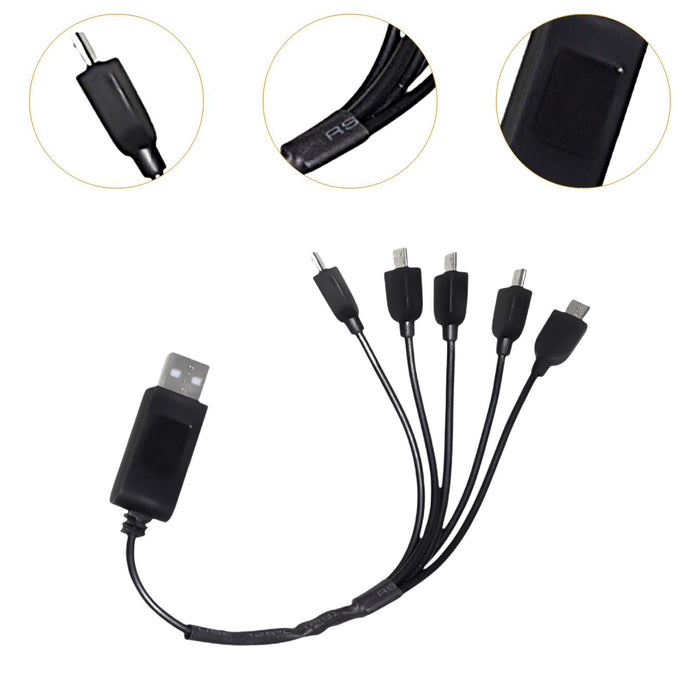 Crofta USB Charging Cable 1 Charging 5 Portable Upgrade Parts Mini USB Cable RC Drone