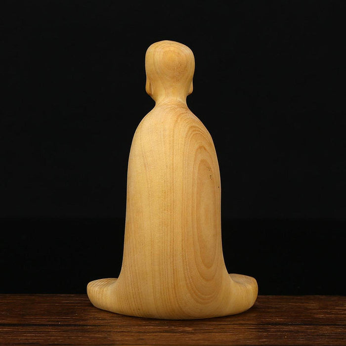 Crofta Wooden Carving Statue Tea Ceremony Boxwood Art Decoration for Car Desk Decor