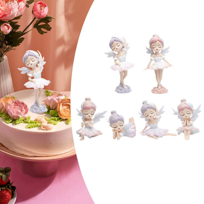 Crofta 6x Dancing Girl Figurines Miniature Ornaments Creative Trendy Toys