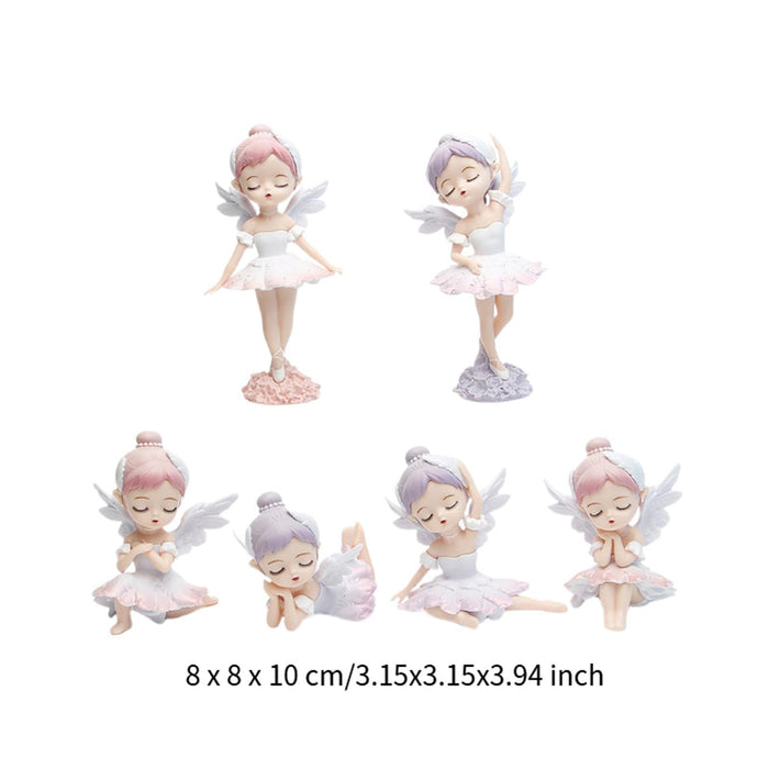 Crofta 6x Dancing Girl Figurines Miniature Ornaments Creative Trendy Toys