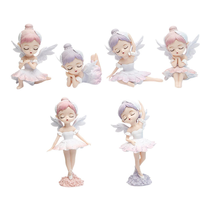 Crofta 6x Dancing Girl Figurines Miniature Ornaments Creative Trendy Toys