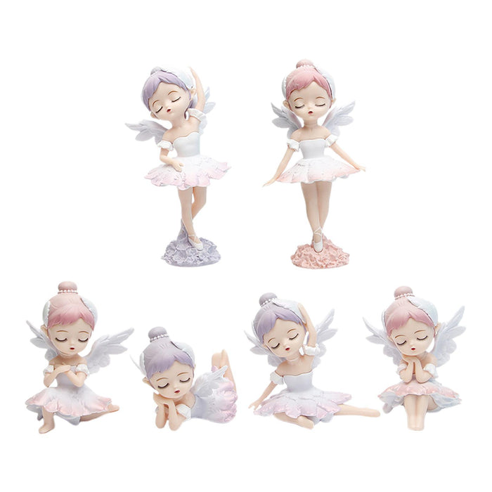 Crofta 6x Dancing Girl Figurines Miniature Ornaments Creative Trendy Toys