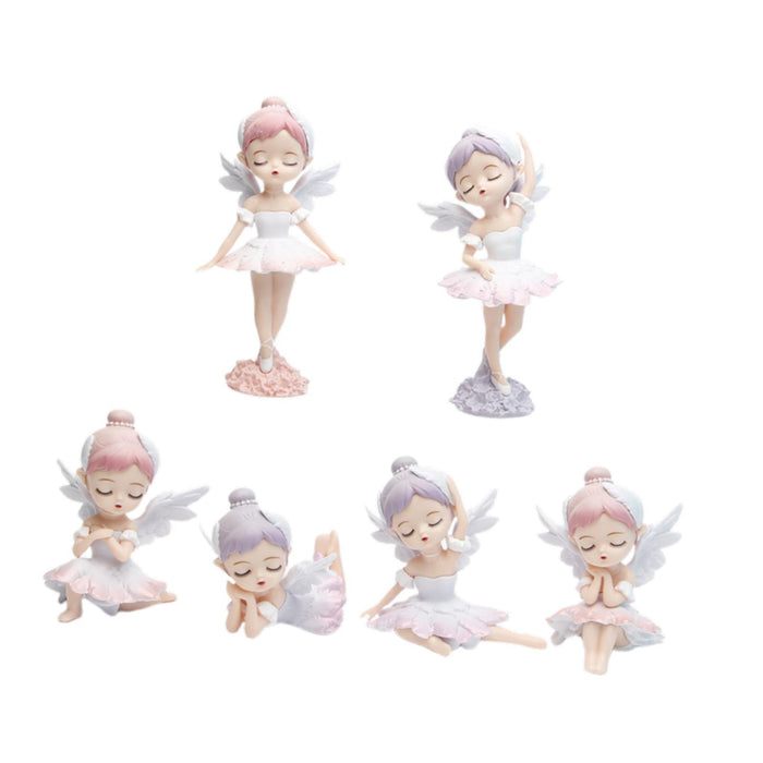 Crofta 6x Dancing Girl Figurines Miniature Ornaments Creative Trendy Toys