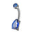 Crofta Clicker Belly Button Rings Fashion Accessory Rhinestones Belly Piercing Hoop Blue