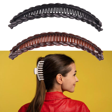 Crofta 2 Pieces Large Banana Clip Flexible Ponytail Hair Holder for Thick Fine Hair