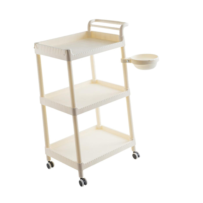 Crofta 3 Tier Rolling Storage Organizer Rolling Cart for Dressing Room Dorm Kitchen No drawer