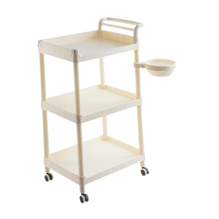 Crofta 3 Tier Rolling Storage Organizer Rolling Cart for Dressing Room Dorm Kitchen No drawer