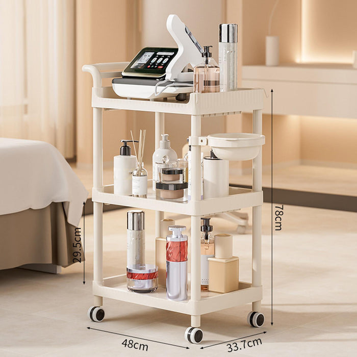 Crofta 3 Tier Rolling Storage Organizer Rolling Cart for Dressing Room Dorm Kitchen No drawer