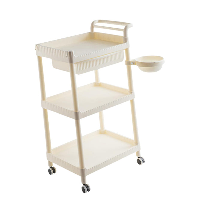 Crofta 3 Tier Rolling Storage Organizer Rolling Cart for Dressing Room Dorm Kitchen 1 drawer