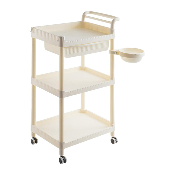 Crofta 3 Tier Rolling Storage Organizer Rolling Cart for Dressing Room Dorm Kitchen 1 drawer