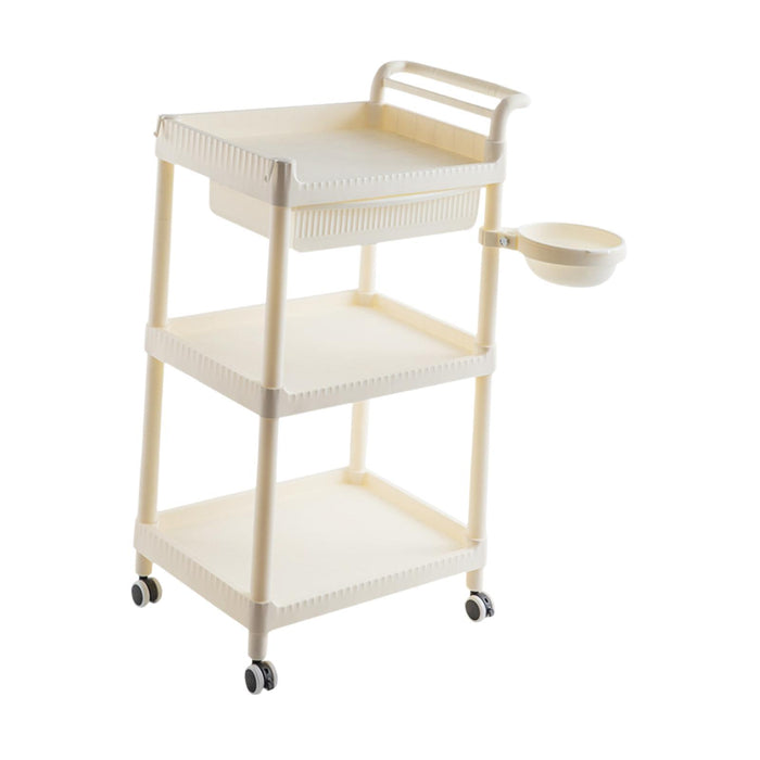 Crofta 3 Tier Rolling Storage Organizer Rolling Cart for Dressing Room Dorm Kitchen 1 drawer