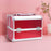 Crofta Makeup Case Beauty Cosmetic Box for Aesthetic Supplies Cosmetologist Jewelry Rose Red