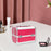 Crofta Makeup Case Beauty Cosmetic Box for Aesthetic Supplies Cosmetologist Jewelry Rose Red