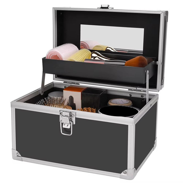 Crofta Makeup Train Case Cosmetic Box Manicure Supplies Case for Aesthetic Supplies M