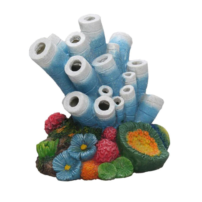 Crofta Aquarium Underwater Bubbling Coral Ornament with Air Pipe Fish Tank Decor