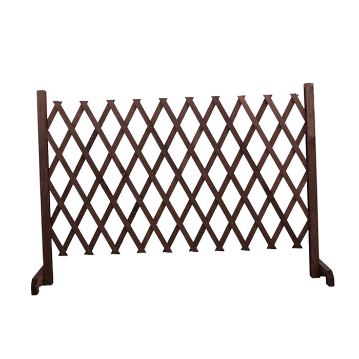 Crofta Wooden Dog Gate Door Expanding Folding Fence Accessory Professional Foldable 190cmx90cm Brown