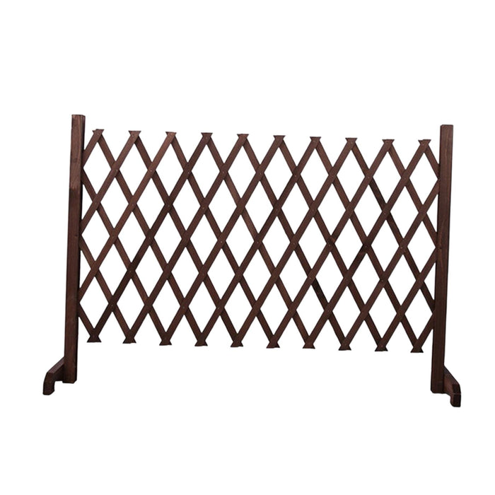 Crofta Wooden Dog Gate Door Expanding Folding Fence Accessory Professional Foldable 190cmx90cm Brown