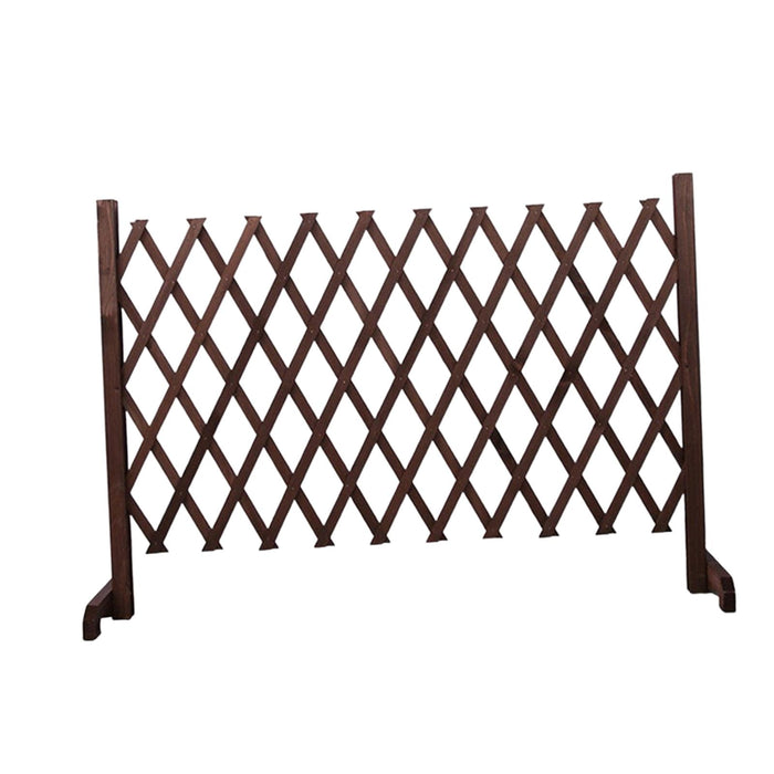 Crofta Wooden Dog Gate Door Expanding Folding Fence Accessory Professional Foldable 190cmx90cm Brown