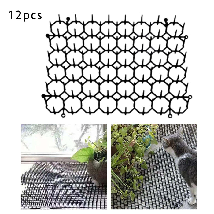 Crofta 12Pcs Cat Scat Mat Cat Repellent 5.9x7.8inch Protective Only Spikes Mat