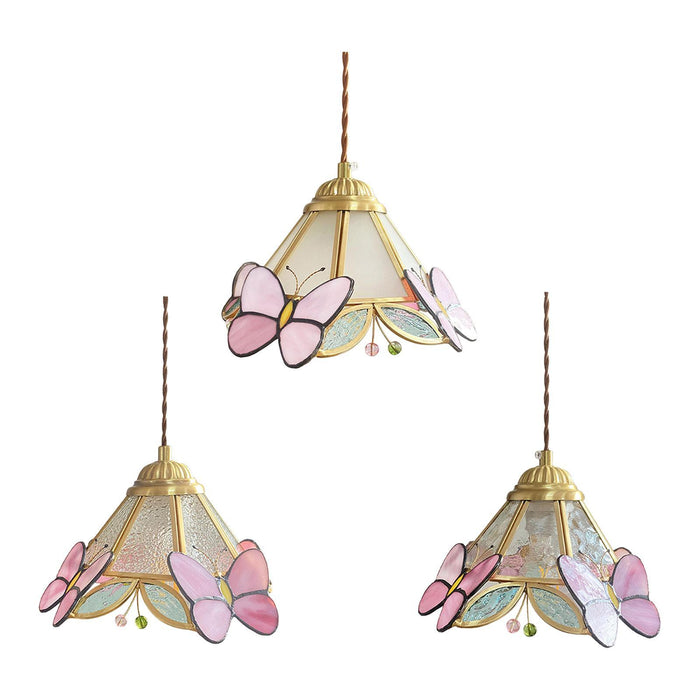 Crofta Pendant Lamp Craft Sturdy Stained Glass Lamp for Indoor Hallway Entryway Frosted