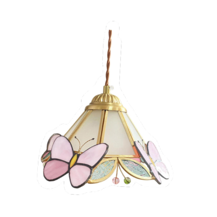 Crofta Pendant Lamp Craft Sturdy Stained Glass Lamp for Indoor Hallway Entryway Frosted