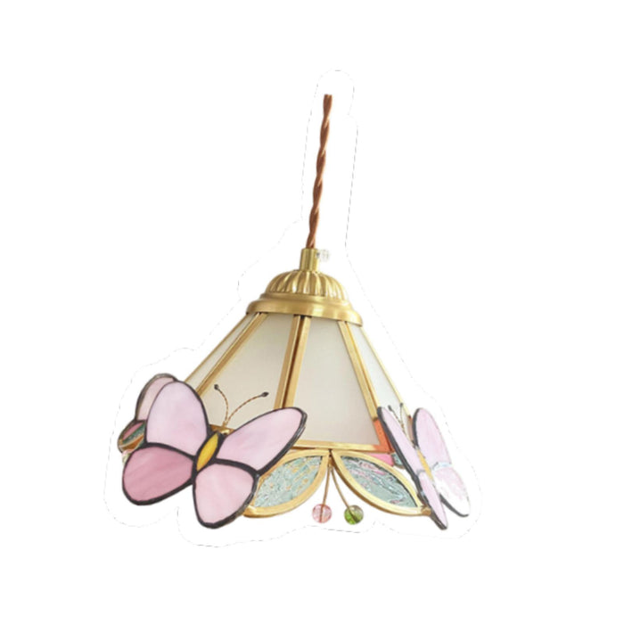 Crofta Pendant Lamp Craft Sturdy Stained Glass Lamp for Indoor Hallway Entryway Frosted