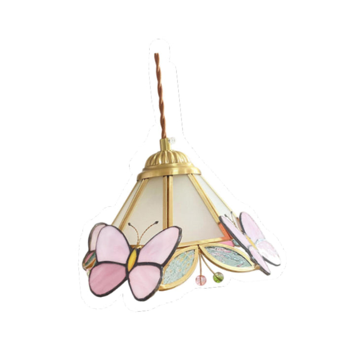 Crofta Pendant Lamp Craft Sturdy Stained Glass Lamp for Indoor Hallway Entryway Frosted