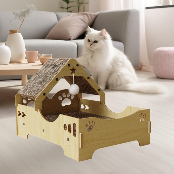 Crofta Cardboard Cat House Versatile Thickened Home Decoration Scratching Pad House