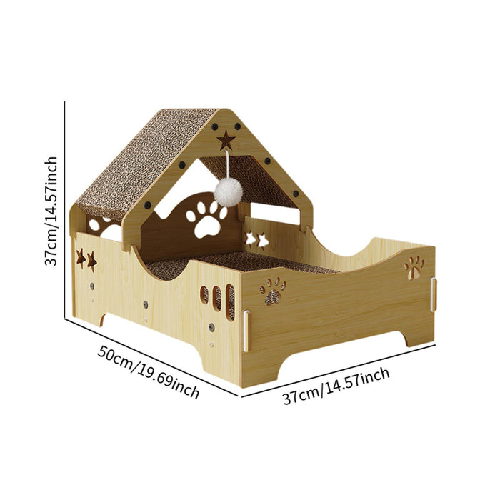 Crofta Cardboard Cat House Versatile Thickened Home Decoration Scratching Pad House