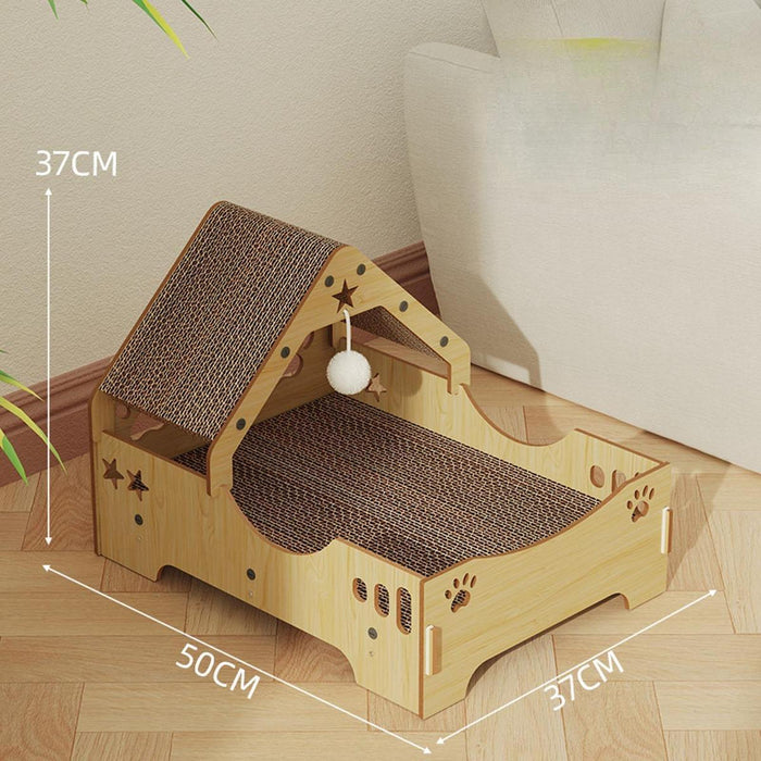 Crofta Cardboard Cat House Versatile Thickened Home Decoration Scratching Pad House