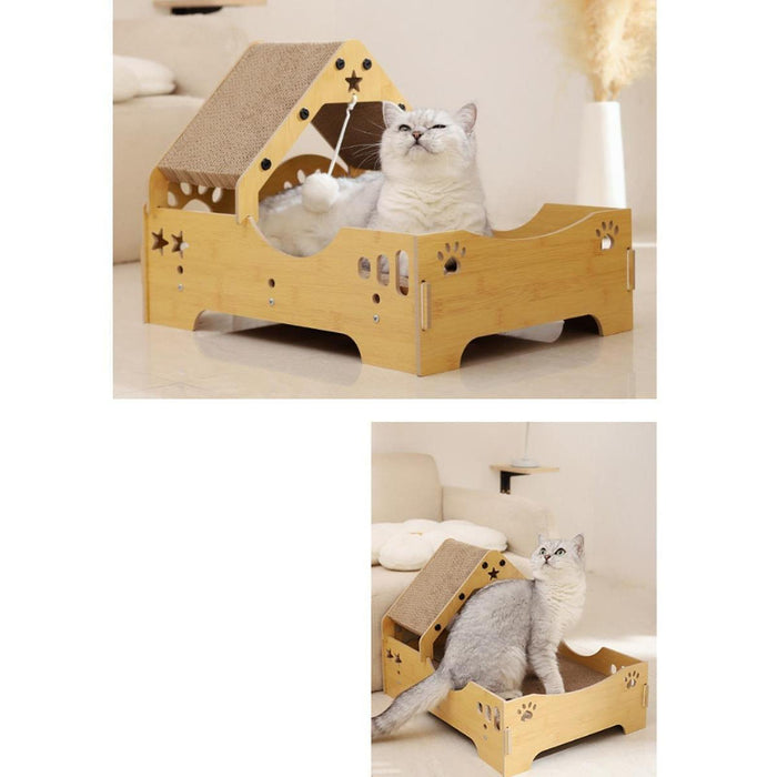 Crofta Cardboard Cat House Versatile Thickened Home Decoration Scratching Pad House