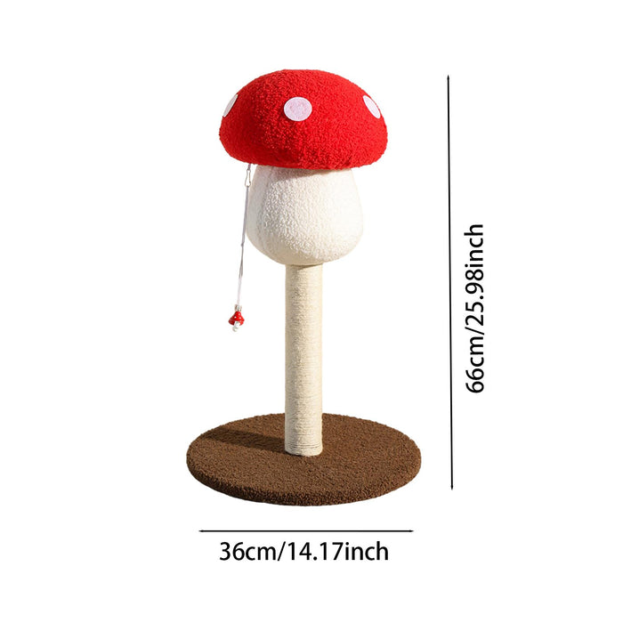 Crofta Mushroom Shape Cat Scratch Post Cute Unique Cat Scratcher Pole for Kitty Cat