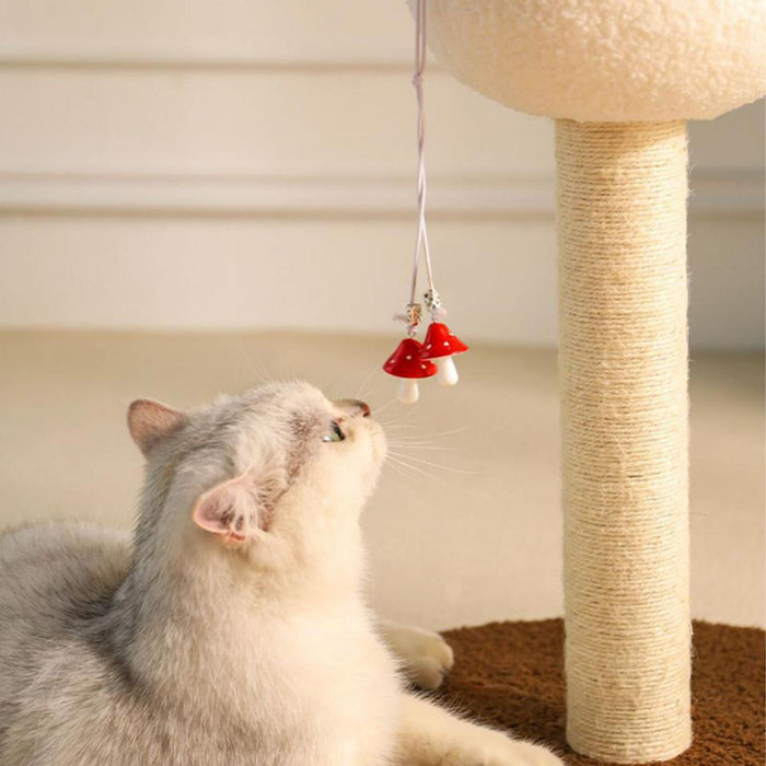 Crofta Mushroom Shape Cat Scratch Post Cute Unique Cat Scratcher Pole for Kitty Cat