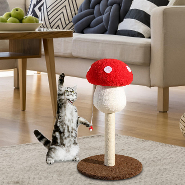 Crofta Mushroom Shape Cat Scratch Post Cute Unique Cat Scratcher Pole for Kitty Cat