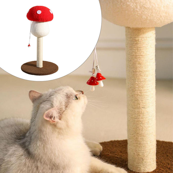 Crofta Mushroom Shape Cat Scratch Post Cute Unique Cat Scratcher Pole for Kitty Cat