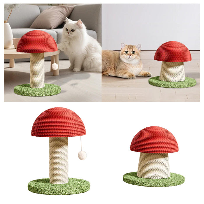 Crofta Cat Scratch Post Mushroom Shaped Cat Activity Toy for Protect Your Furniture Height 28cm