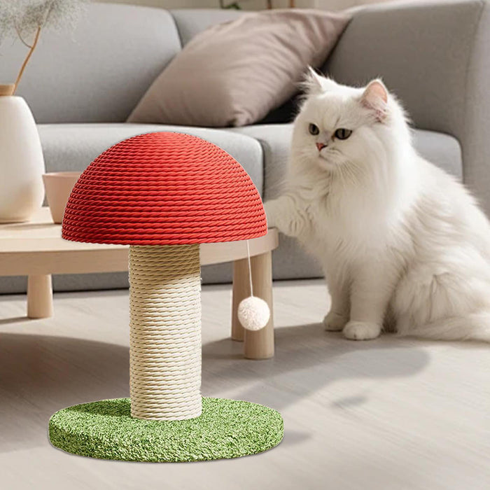 Crofta Cat Scratch Post Mushroom Shaped Cat Activity Toy for Protect Your Furniture Height 28cm