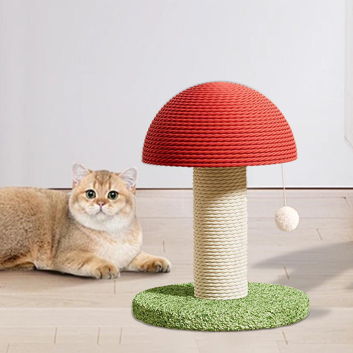 Crofta Cat Scratch Post Mushroom Shaped Cat Activity Toy for Protect Your Furniture Height 28cm