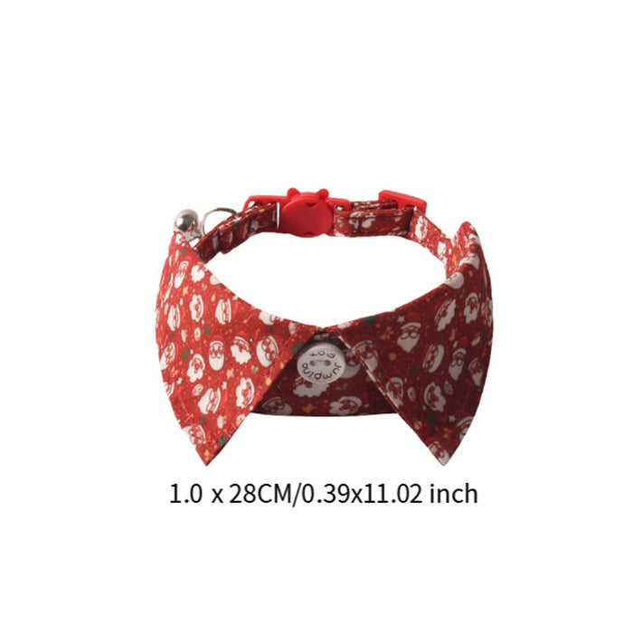 Crofta Christmas Cat Bowtie Adjustable Festive Cat Accessory for Kittens Small Dogs red