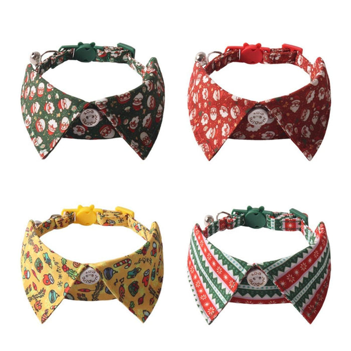 Crofta Christmas Cat Bowtie Adjustable Festive Cat Accessory for Kittens Small Dogs red