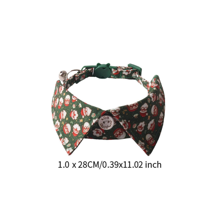 Crofta Christmas Cat Bowtie Adjustable Festive Cat Accessory for Kittens Small Dogs green