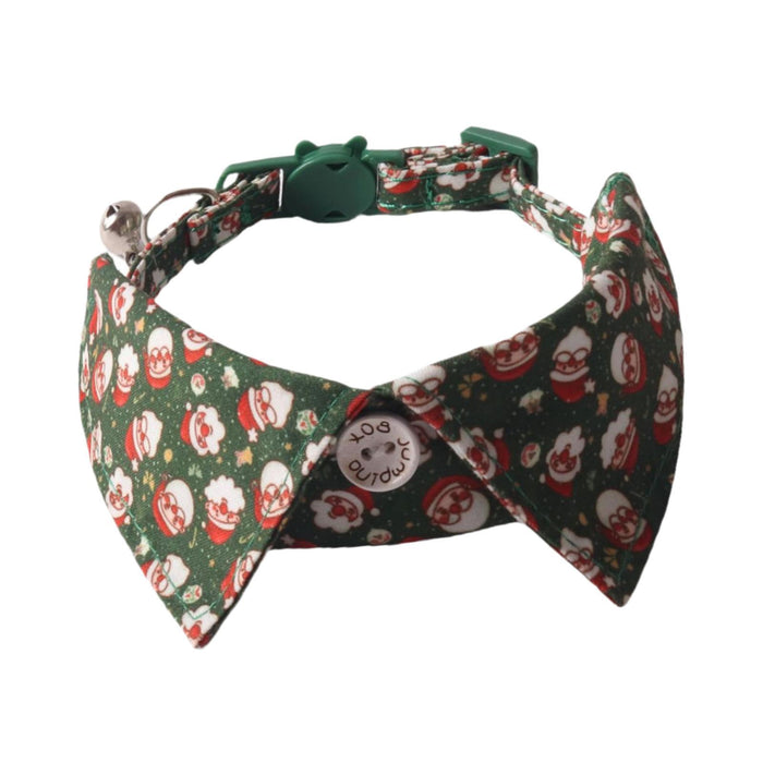 Crofta Christmas Cat Bowtie Adjustable Festive Cat Accessory for Kittens Small Dogs green