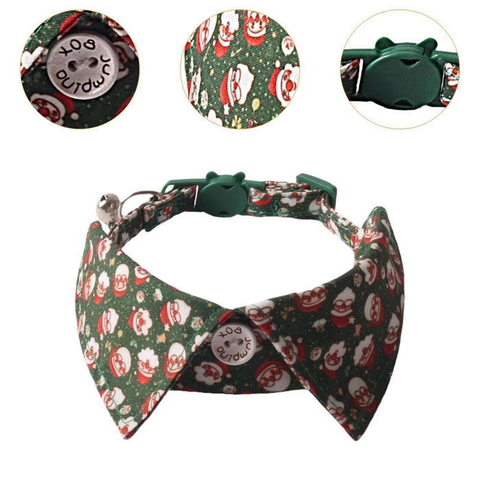 Crofta Christmas Cat Bowtie Adjustable Festive Cat Accessory for Kittens Small Dogs green