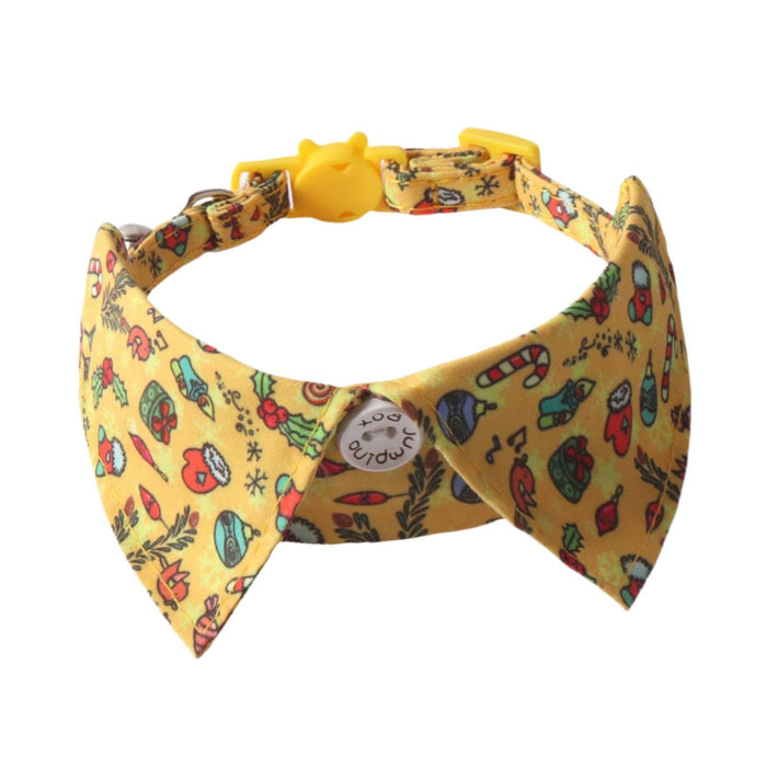 Crofta Christmas Cat Bowtie Adjustable Festive Cat Accessory for Kittens Small Dogs yellow