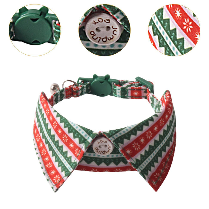 Crofta Christmas Cat Bowtie Adjustable Festive Cat Accessory for Kittens Small Dogs strips