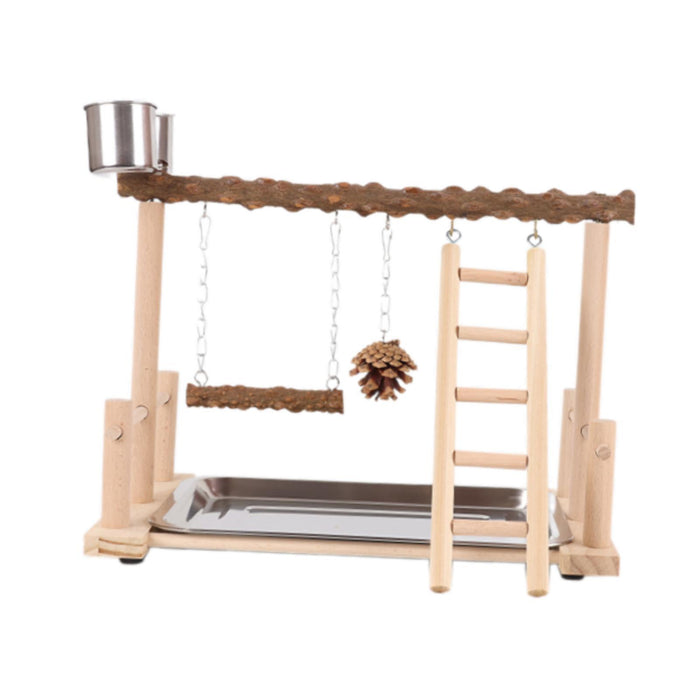 Crofta Wooden Bird Playground Exercise Activity Center for Cage Accessories Conures